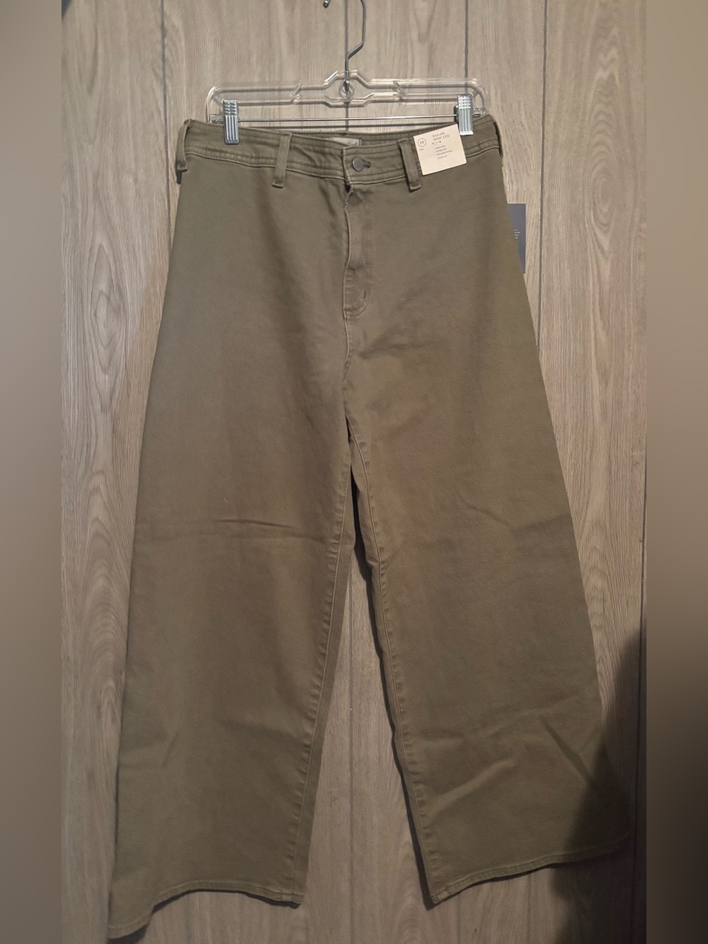 Wide Leg Olive Green Pants